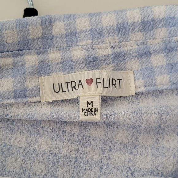 Ulta Flirt Baby Blue Checkered Button Up Crop Top & Mini Skirt Set - Picture 8 of 15